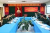 Đồng chí Thiếu tướng, PGS, TS Kim Ngọc Đại, Phó Hiệu trưởng Nhà trường phát biểu tại buổi làm việc