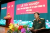 Đồng chí Trung tướng, PGS, TS Nguyễn Hùng Oanh, Hiệu trưởng Nhà trường phát biểu tại buổi lễ.
