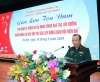 Đồng chí Đại tá, PGS, TS Nguyễn Huy Hoàng, Phó Hiệu trưởng Nhà trường phát biểu chỉ đạo tại buổi giao lưu tọa đàm.