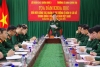 Đồng chí Trung tướng Nguyễn Quốc Tuấn, Chính ủy Trường Đại học Chính trị phát biểu khai mạc tọa đàm.