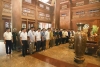 Nguyên cán bộ, học viên Đại đội 3, Tiểu đoàn 6 (khóa học 1982 - 1985) dâng hương, dâng hoa tưởng niệm Chủ tịch Hồ Chí Minh tại Khu di tích lịch sử K9