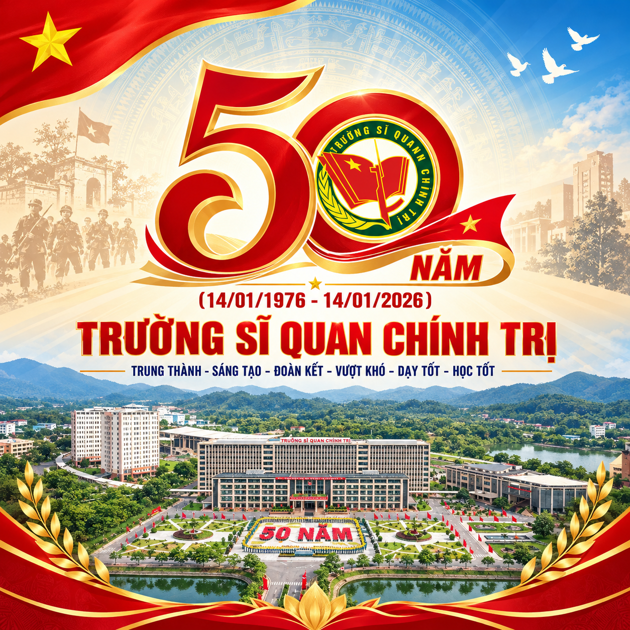 Kỷ niệm 50 năm Trường Sĩ quan Chính trị, 14/01/1976 - 14/01/2026