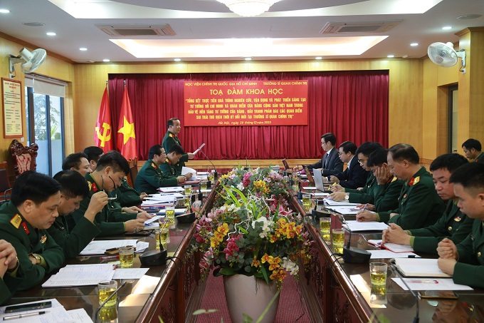 Toạ đàm khoa học “Tổng kết thực tiễn quá trình nghiên cứu, vận dụng và phát triển sáng tạo tư tưởng Hồ Chí Minh và quan điểm của Đảng Cộng sản Việt Nam trong bảo vệ nền tảng tư tưởng của Đảng..."